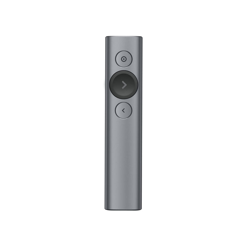 Logitech Spotlight Wireless Presentation Remote, 2.4 GHz and Bluetooth, USB-Receiver, Digital Laser Pointer, 30-Meter Operating Range, Dual Connectivity, Timer, PC/Mac/Android/iOS