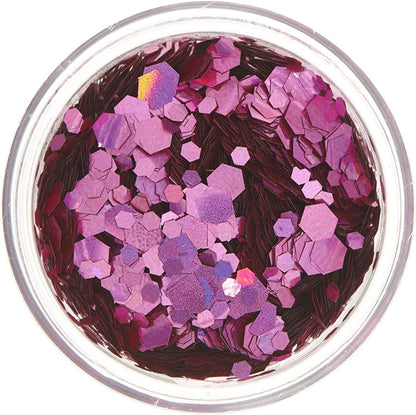 Smiffys Moon Glitter Holographic Chunky Glitter, Pink