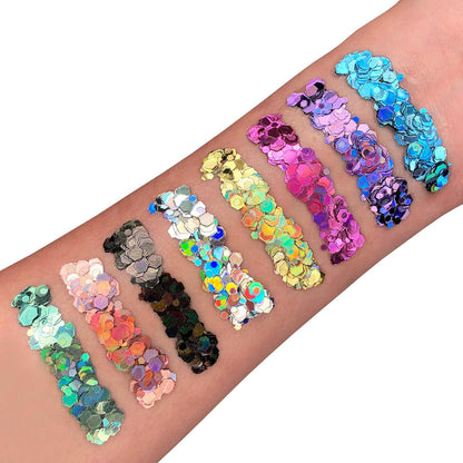 Smiffys Moon Glitter Holographic Chunky Glitter, Rose Gold