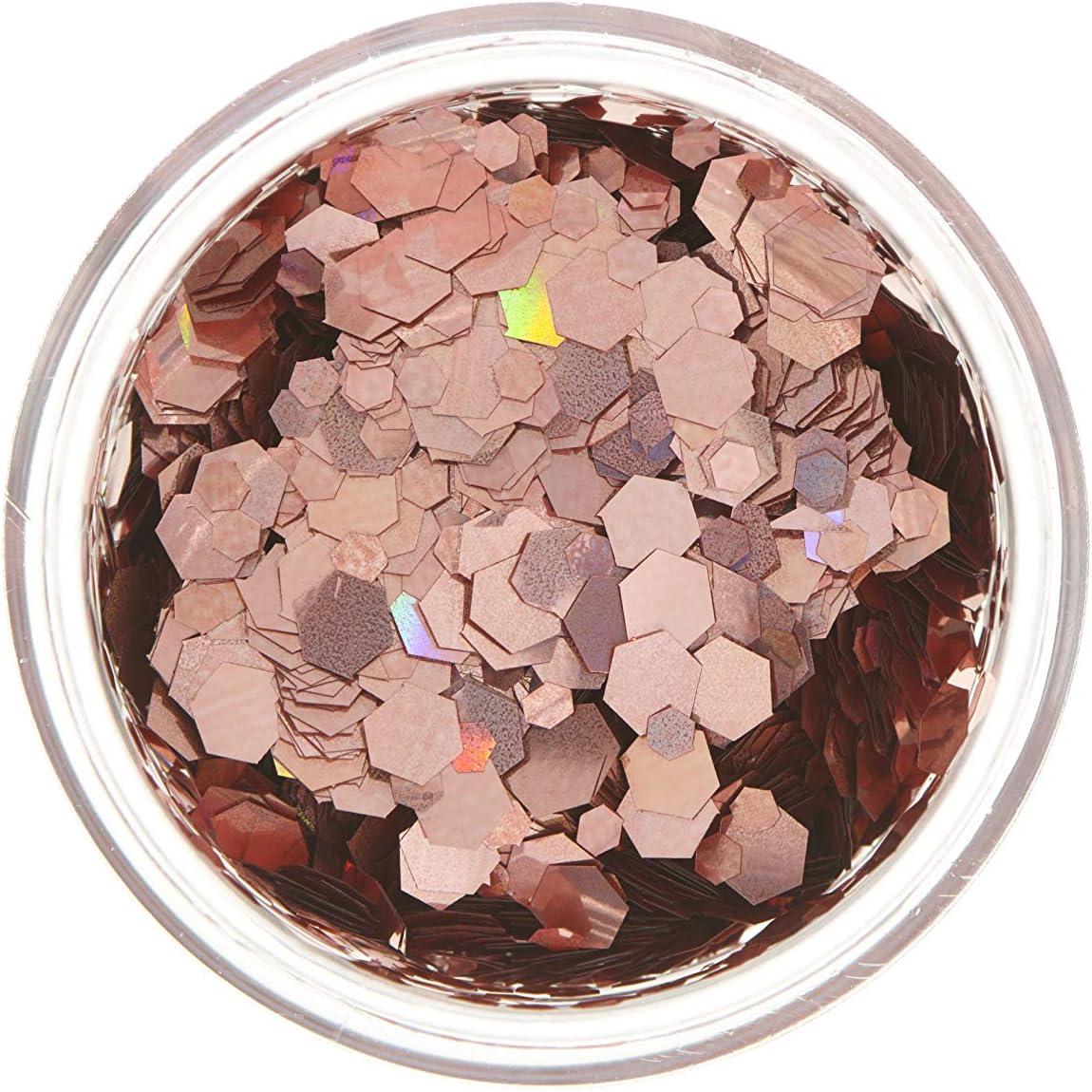 Smiffys Moon Glitter Holographic Chunky Glitter, Rose Gold