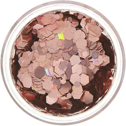 Smiffys Moon Glitter Holographic Chunky Glitter, Rose Gold