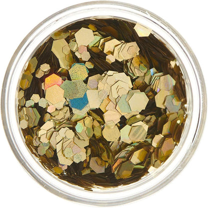 Smiffys Moon Glitter Holographic Chunky Glitter, Gold