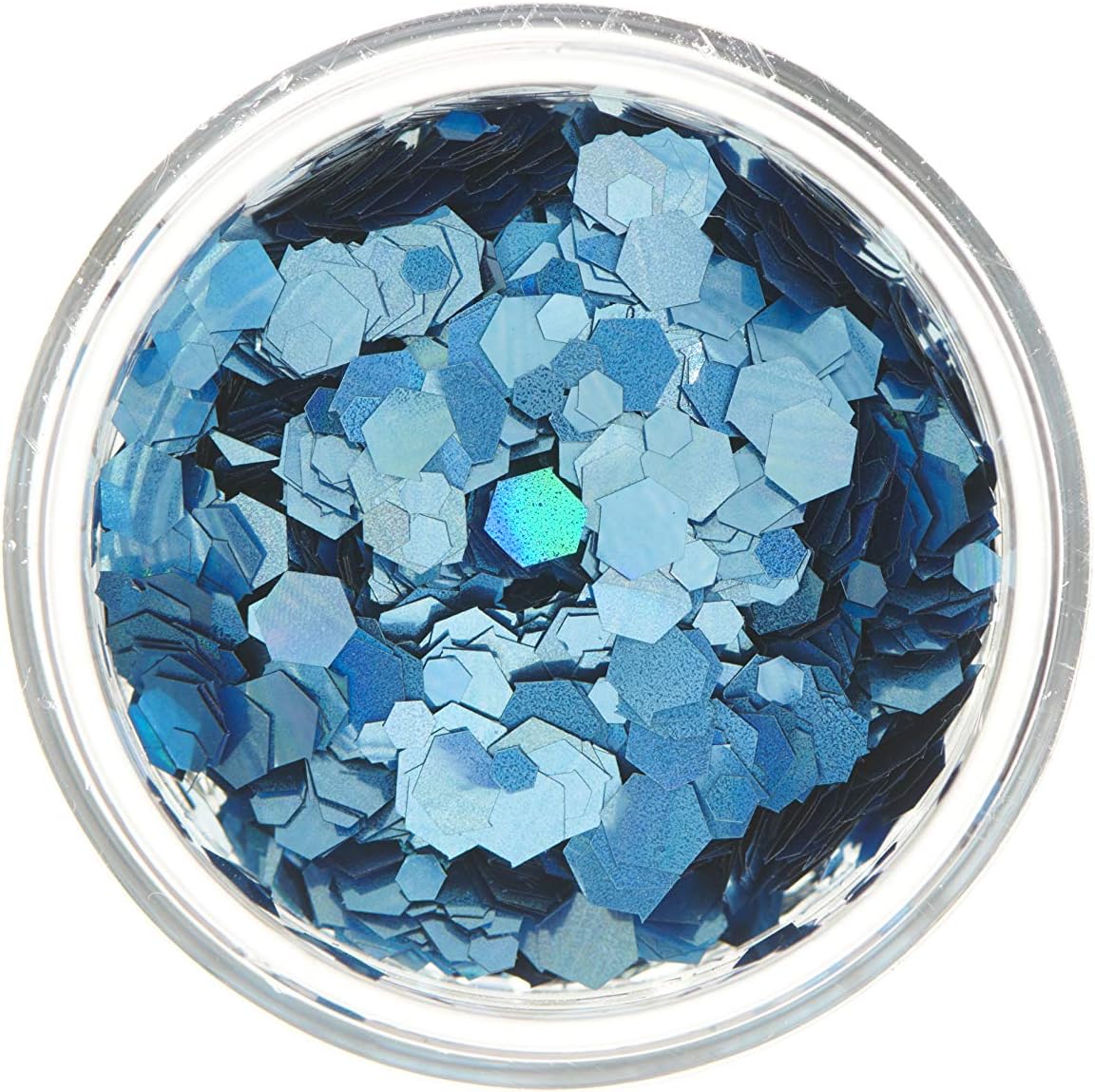 Smiffys Moon Glitter Holographic Chunky Glitter, Blue