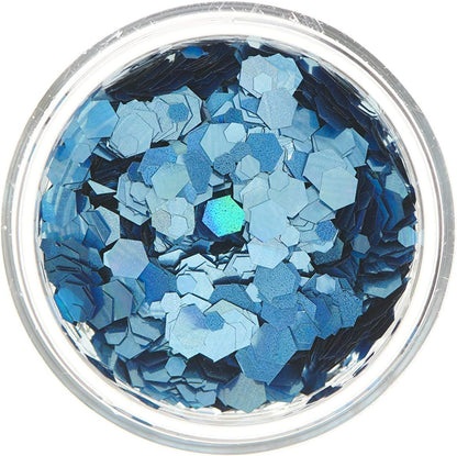 Smiffys Moon Glitter Holographic Chunky Glitter, Blue