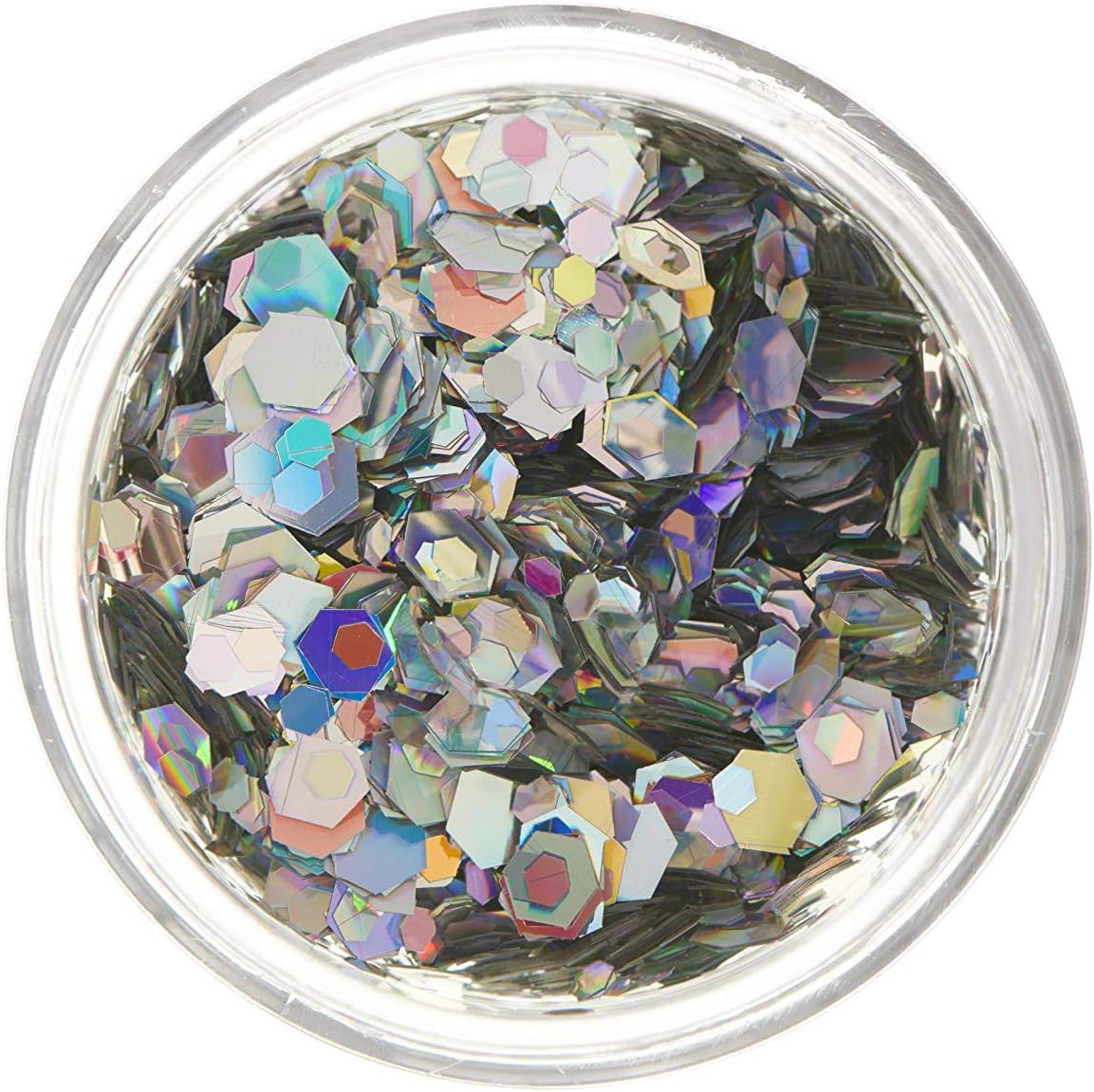 Smiffys Moon Glitter Holographic Chunky Glitter, Silver