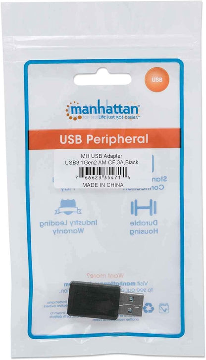 Manhattan USB-C to USB-A Adapter, Female to Male, 10 Gbps (USB 3.2 Gen2 aka USB 3.1