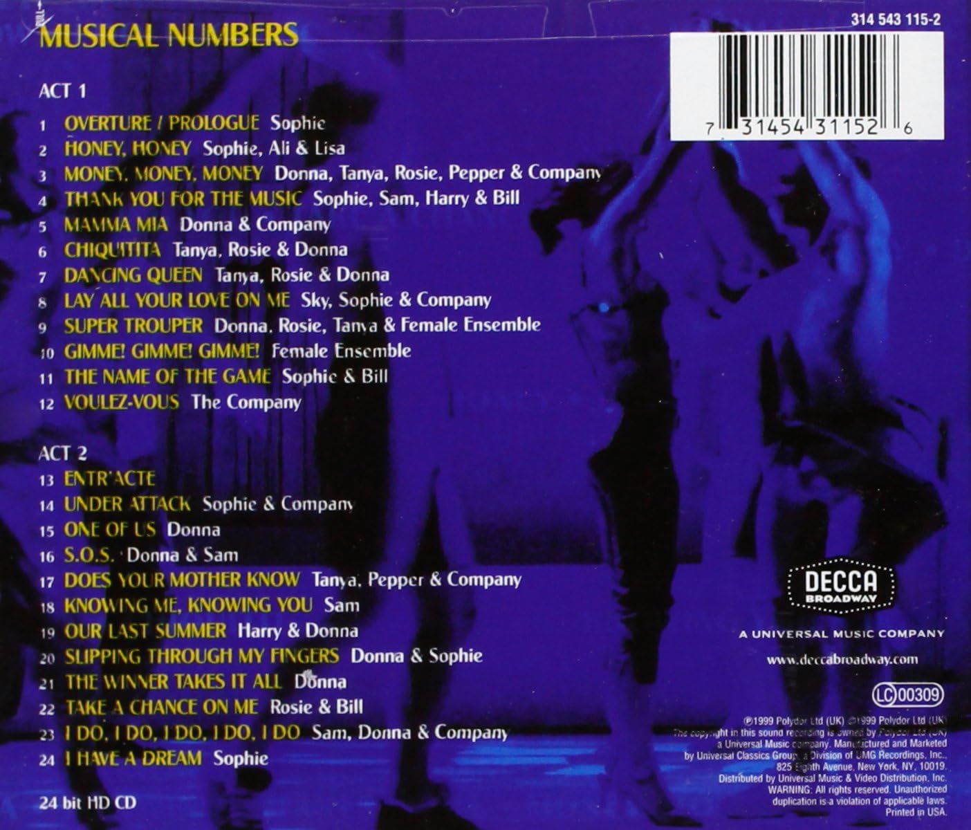 Mamma Mia! The Musical Based on the Songs of ABBA: Original Cast Recording 1999 London Cast