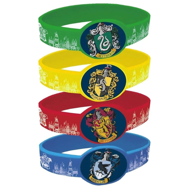 Assorted Color Harry Potter Stretchy Bracelets - Pack of 4 - Magical Wristbands for Fans