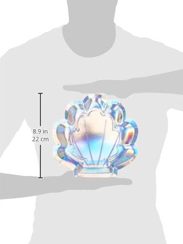 Creative Party PC336719 9", Iridescent Mermaid Theme Scallop Shaped Paper Plates-8 Pcs