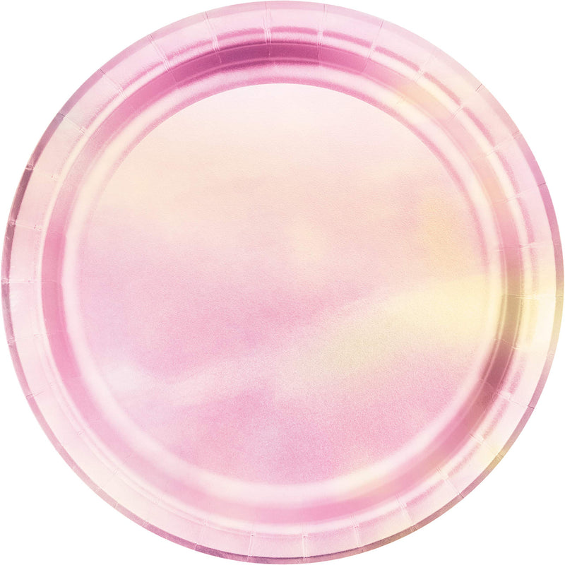 Creative Party PC336692, Iridescent Pink Foil Paper Dinner Plates-8 Pcs