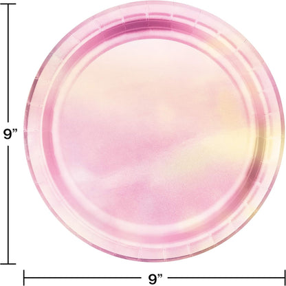 Creative Party PC336692, Iridescent Pink Foil Paper Dinner Plates-8 Pcs