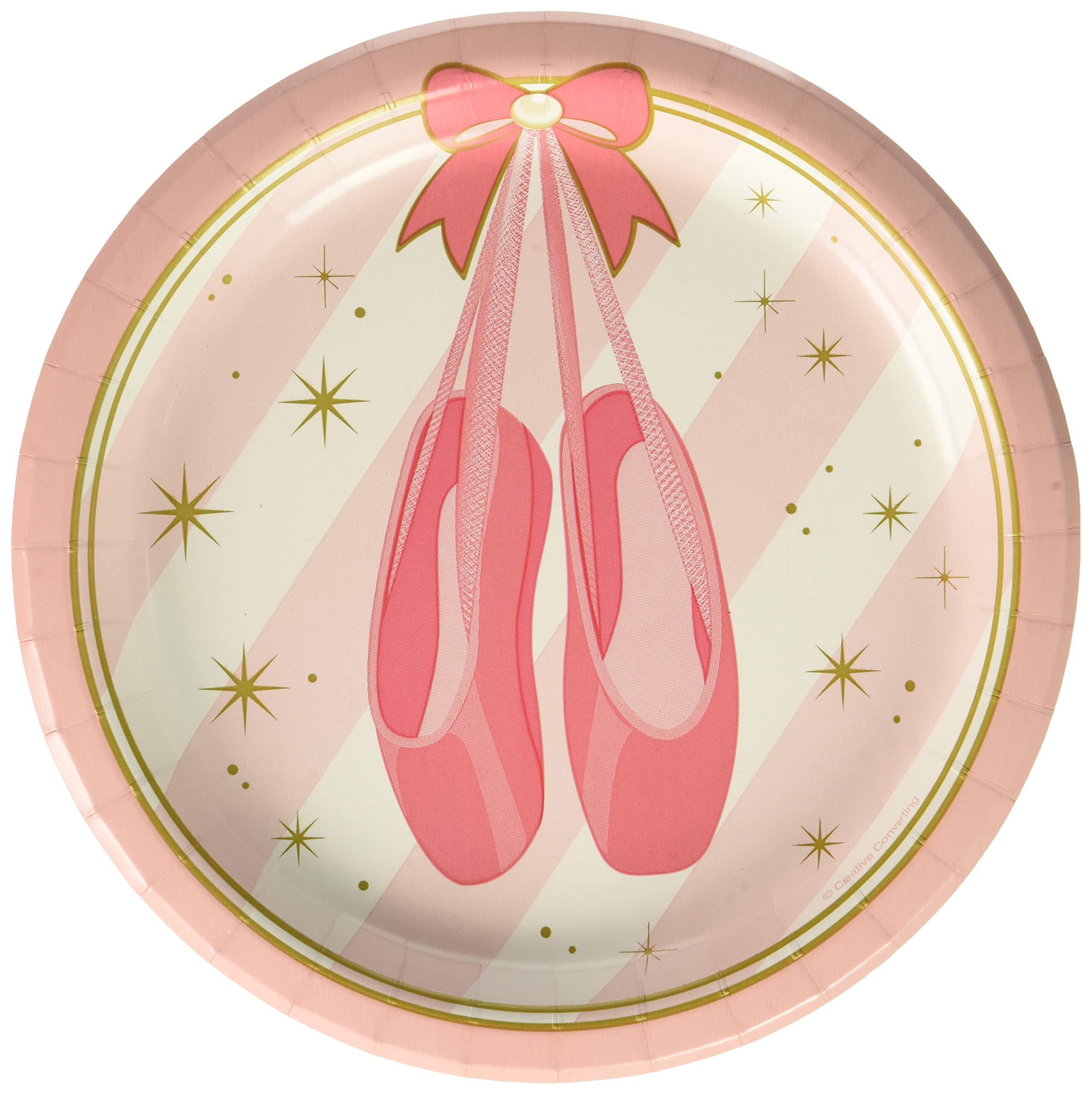 Creative Party Pink Ballet Shoes Paper Lunch Plates - 8 Pcs, 322219
