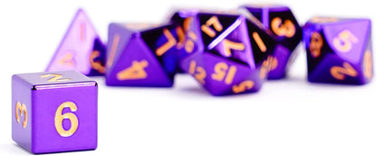 FanRoll by Metallic Dice Games 16mm Metal Polyhedral DND Dice Set: Purple, Role Playing Game Dice for Dungeons and Dragons