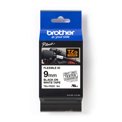 Brother TZe-FX221 - Black on white - Roll (0.9 cm x 8 m) 1 cassette(s) flexible tape - for Brother PT-D600, H200, P-Touch PT-E550, P-Touch Cube Plus PT-P710, P-Touch Pro PT-H111