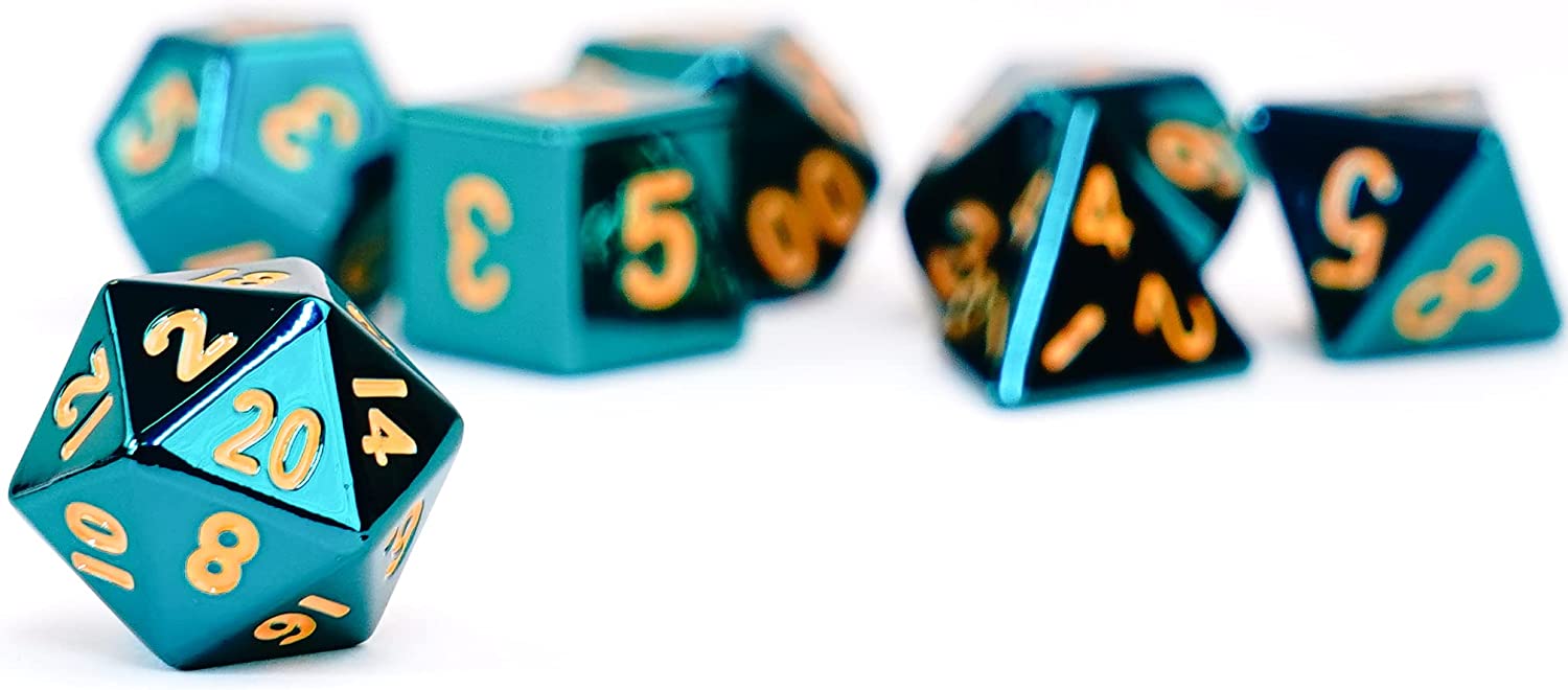 7-set: 16mm Turquoise Painted Metal