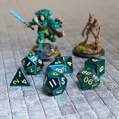 7-set: 16mm Turquoise Painted Metal