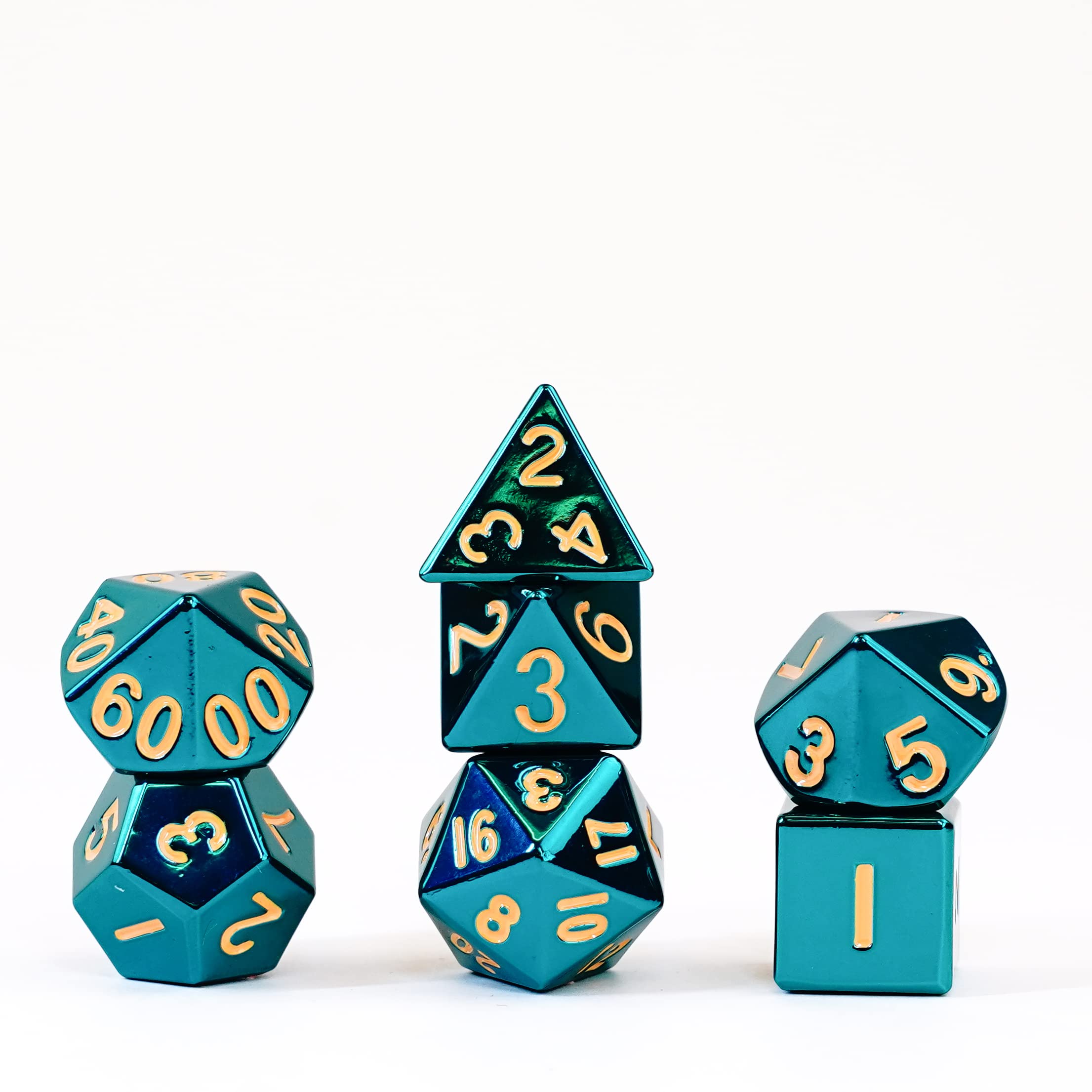 7-set: 16mm Turquoise Painted Metal