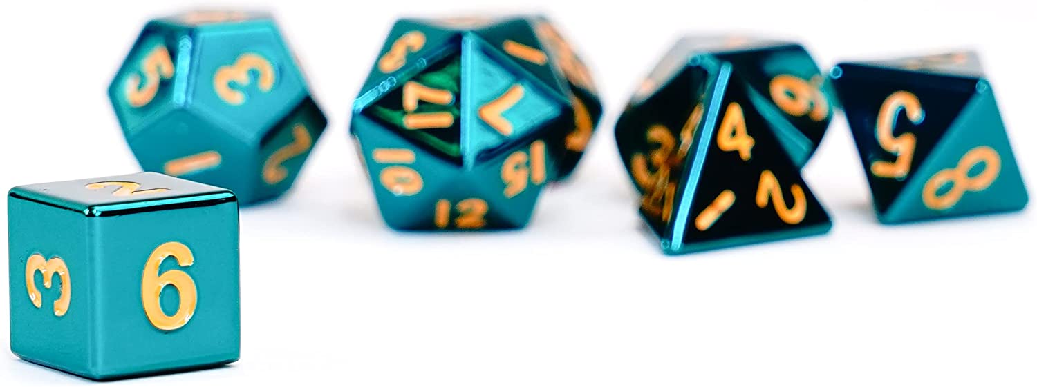 7-set: 16mm Turquoise Painted Metal