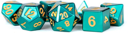 7-set: 16mm Turquoise Painted Metal