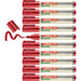 edding 29 Ecoline whiteboard marker - red - box of 10 whiteboard pens - chisel tip 1-5 mm - whiteboard pen dry wipe - for whiteboards, flipcharts, pinboards, memo boards - sketchnotes - refillable