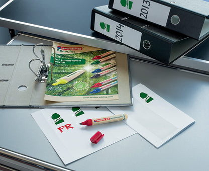 edding 22 EcoLine permanent marker set - black, red, blue, green - 4 pens - chisel nib 1-5 mm - waterproof, quick-drying, smear-proof pens - for cardboard, plastic, glass, wood, metal and fabric