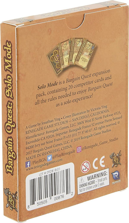 Bargain Quest: Solo Mode Board Game Expansion