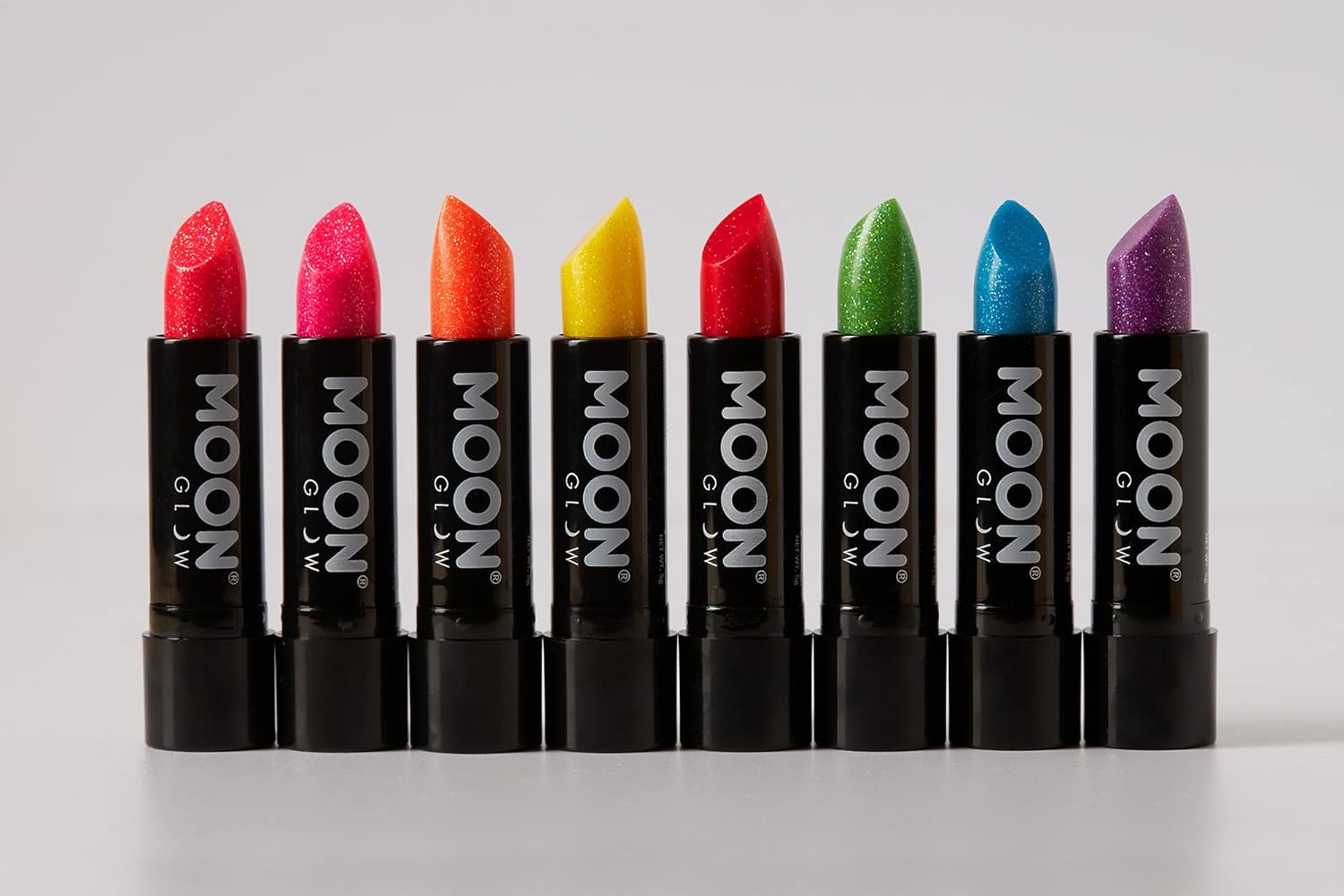 Smiffys Moon Glow - Neon UV Glitter Lipstick, Hot Pink