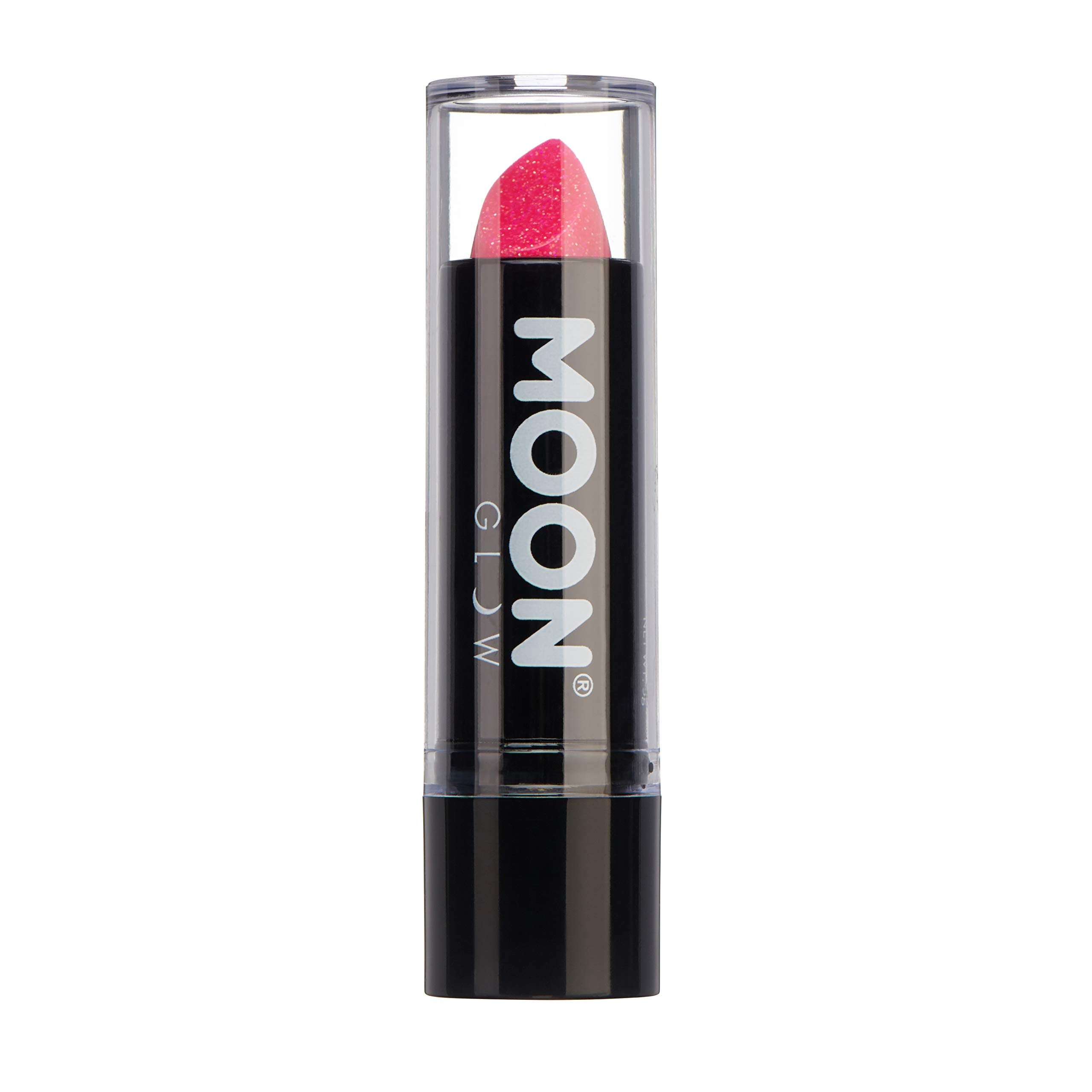 Smiffys Moon Glow - Neon UV Glitter Lipstick, Hot Pink