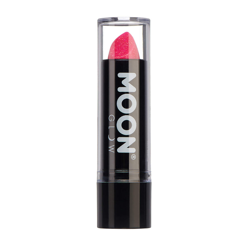 Smiffys Moon Glow - Neon UV Glitter Lipstick, Hot Pink
