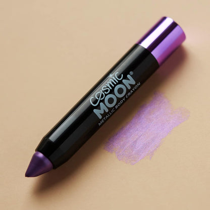 Smiffys Cosmic Moon Metallic Body Crayons, Purple