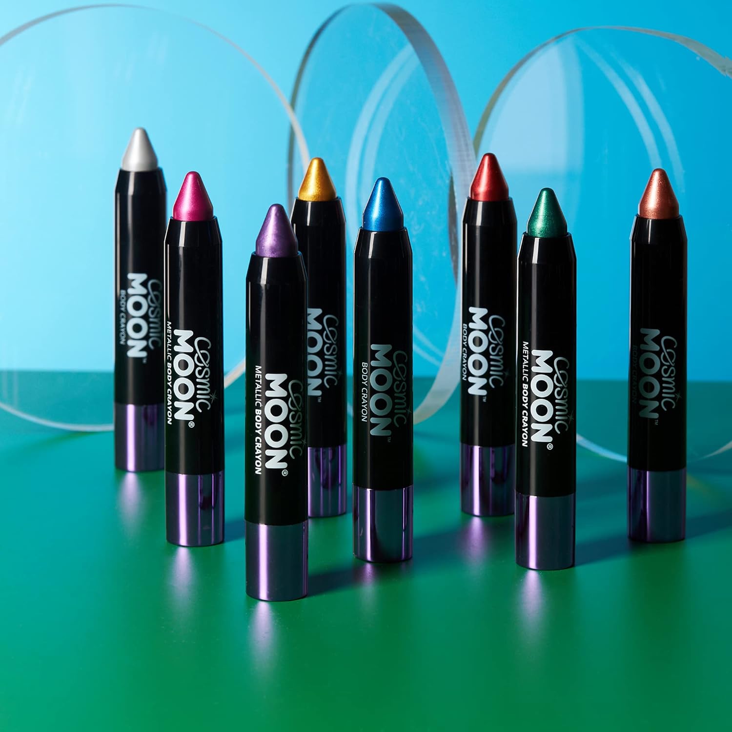 Smiffys Cosmic Moon Metallic Body Crayons, Purple