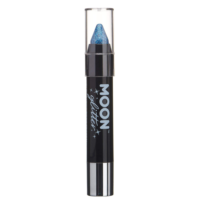 Smiffys Moon Glitter Holographic Body Crayons, Blue