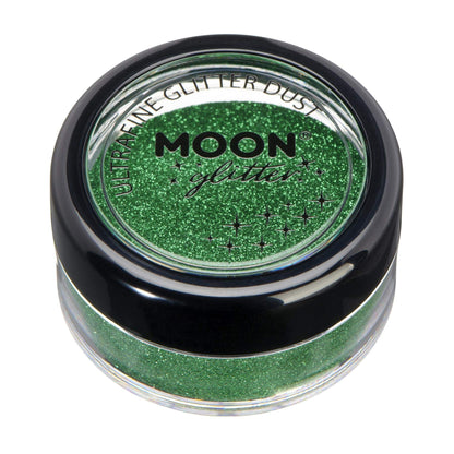 Smiffys Moon Glitter Classic Ultrafine Glitter Dust, Green