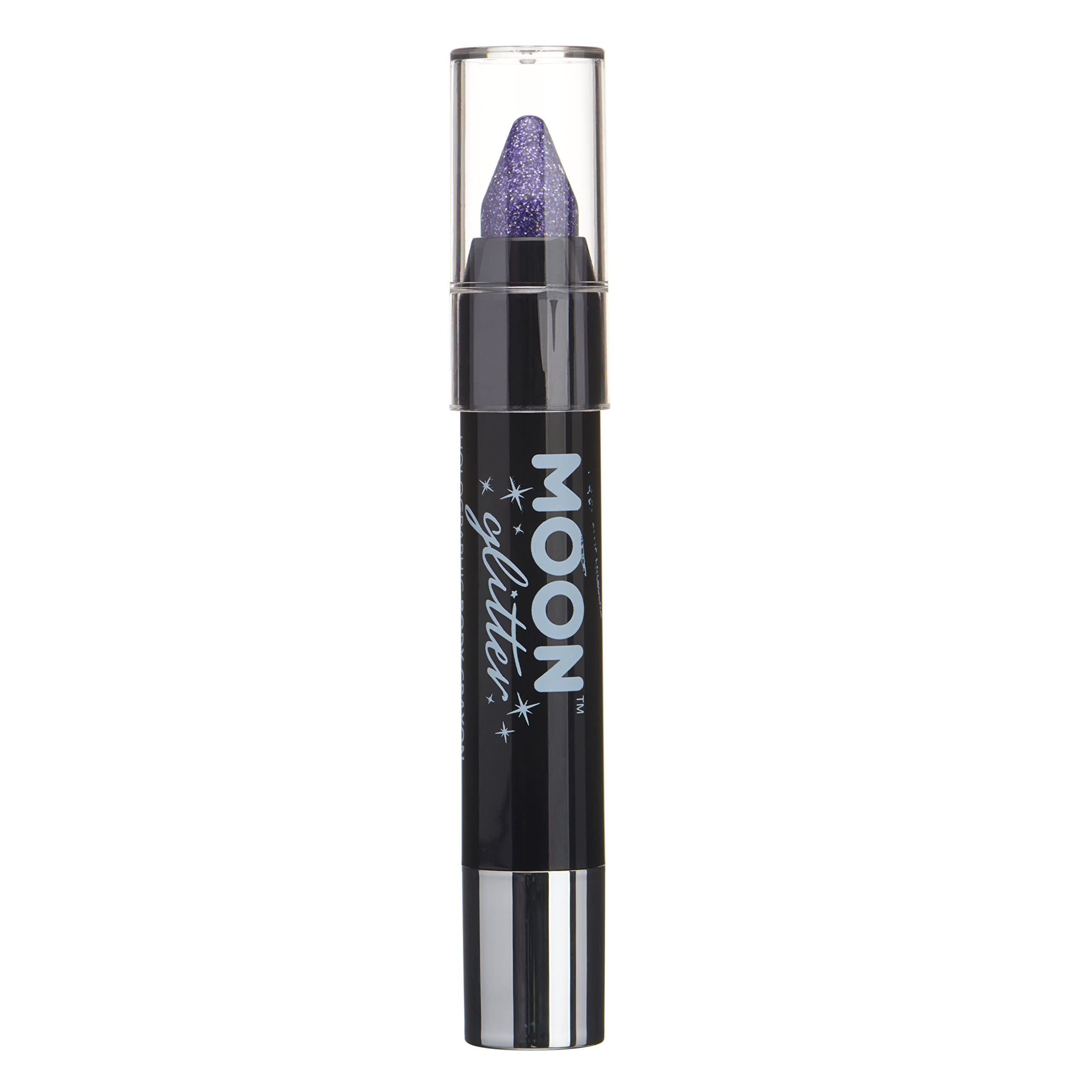 Smiffys Moon Glitter Holographic Body Crayons, Purple