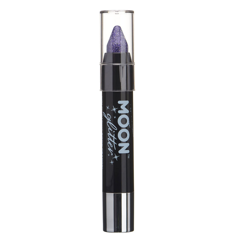 Smiffys Moon Glitter Holographic Body Crayons, Purple