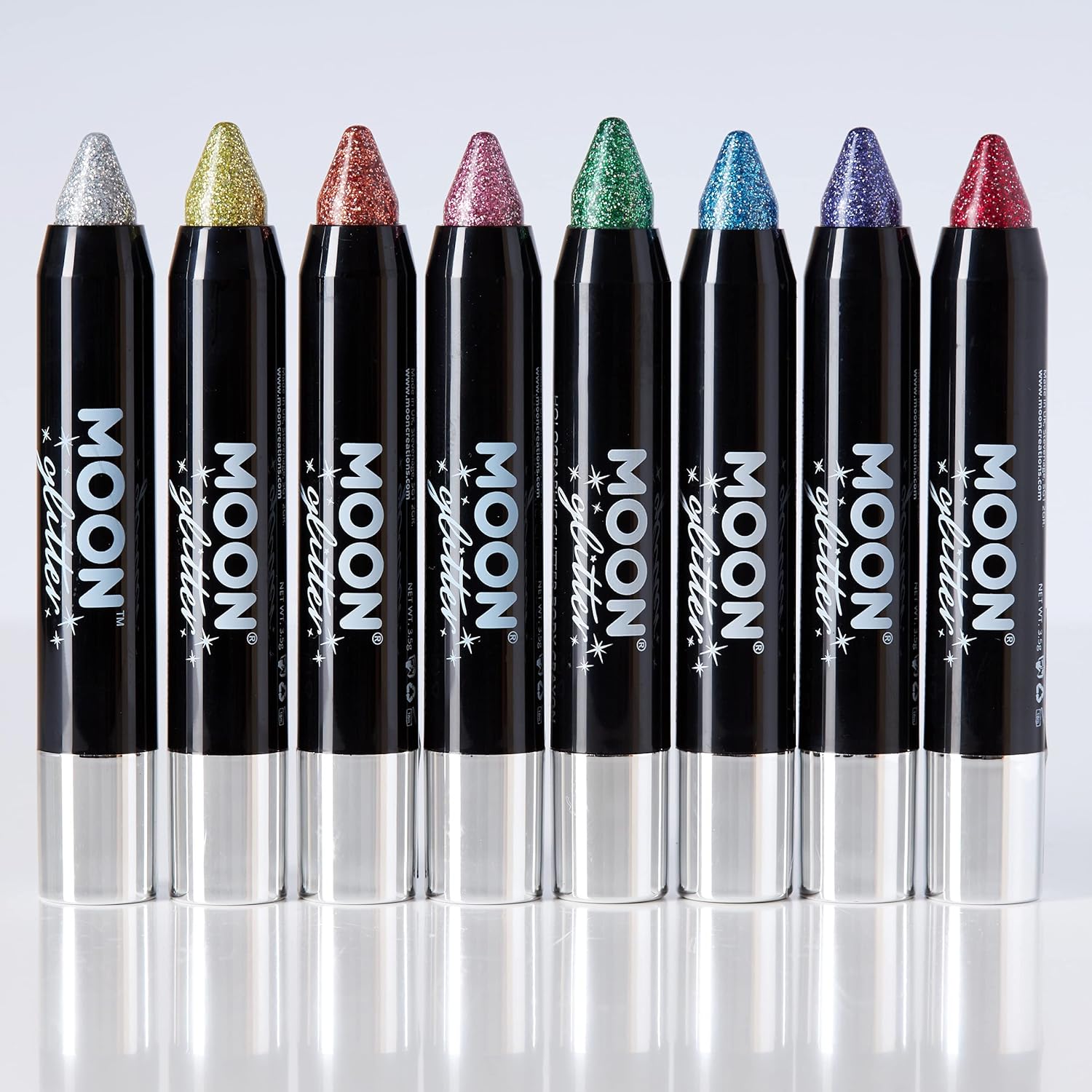 Smiffys Moon Glitter Holographic Body Crayons, Purple