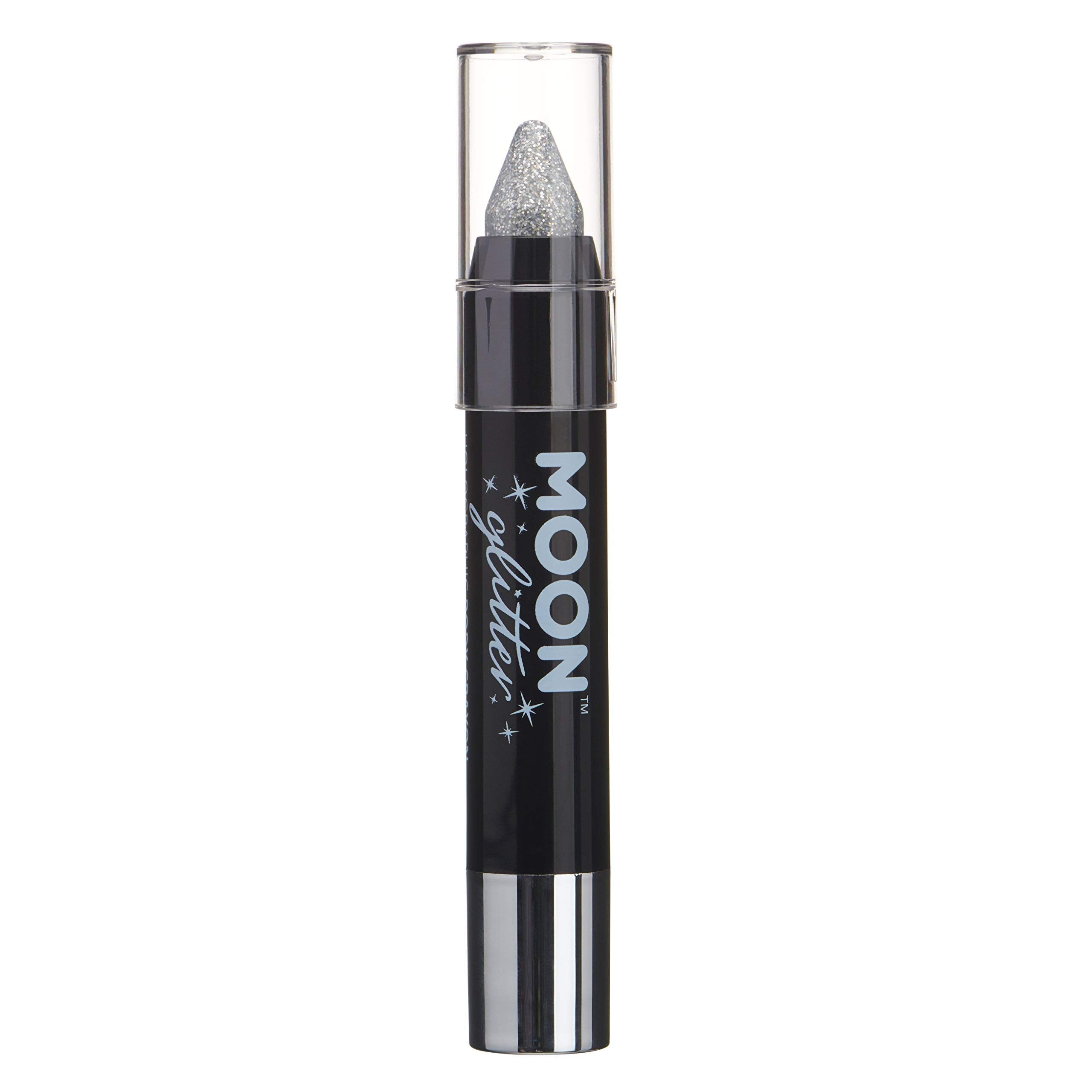 Smiffys Moon Glitter Holographic Body Crayons, Silver
