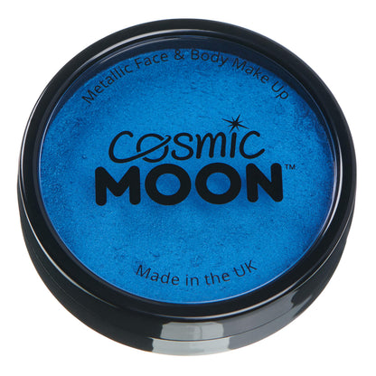 Smiffys Cosmic Moon Metallic Pro Face Paint Cake Pots, Blu