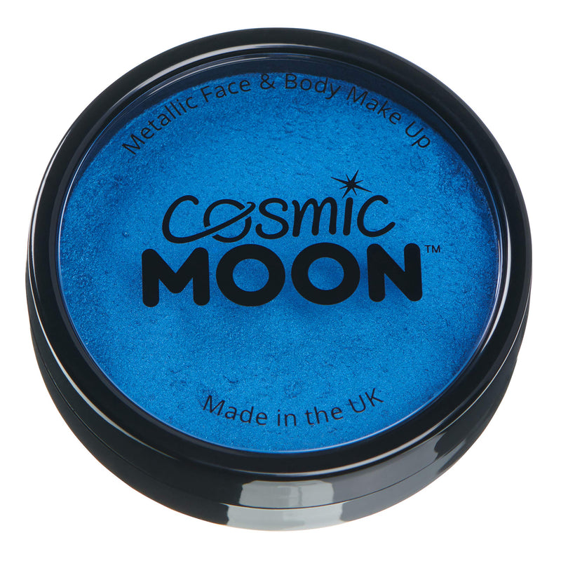 Smiffys Cosmic Moon Metallic Pro Face Paint Cake Pots, Blu