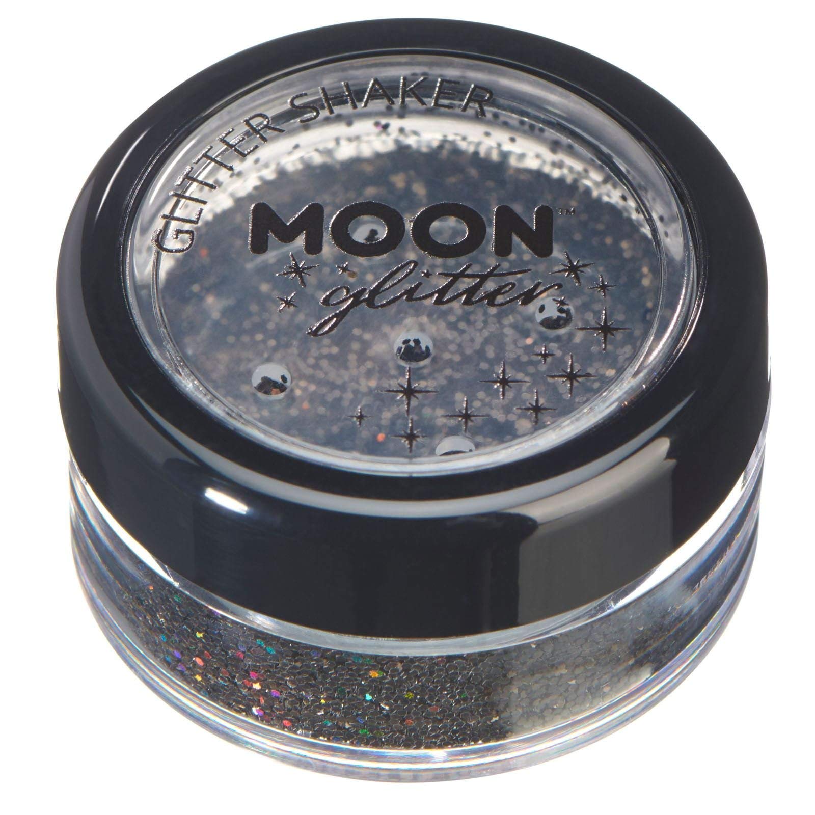 Smiffys Moon Glitter Holographic Glitter Shakers, Black