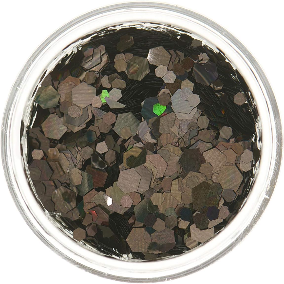 Smiffys Moon Glitter Holographic Chunky Glitter, Black