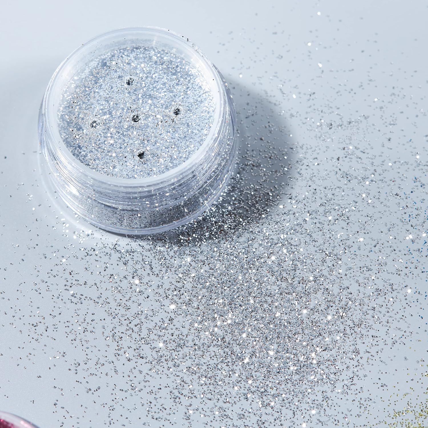Smiffys Moon Glitter Classic Fine Glitter Shakers, Silver