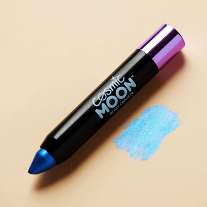 Smiffys Cosmic Moon Metallic Body Crayons, Blue