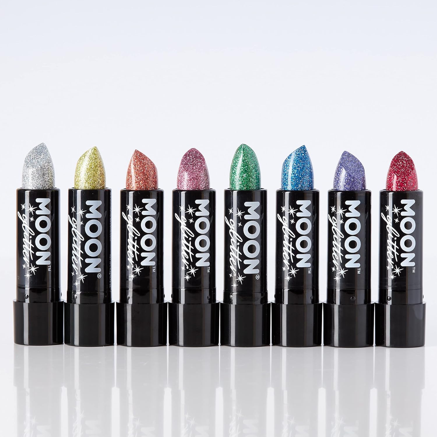 Smiffys Moon Glitter Holographic Glitter Lipstick, Silver