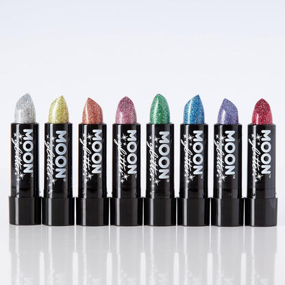 Smiffys Moon Glitter Holographic Glitter Lipstick, Silver