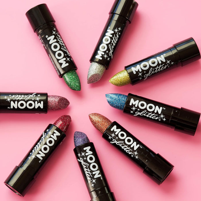 Smiffys Moon Glitter Holographic Glitter Lipstick, Silver