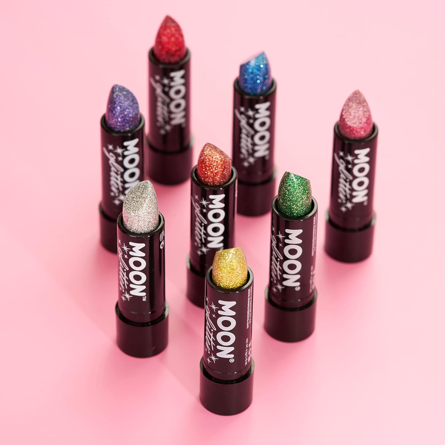 Smiffys Moon Glitter Holographic Glitter Lipstick, Silver