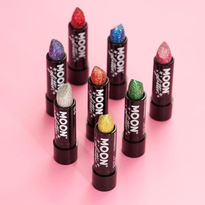 Smiffys Moon Glitter Holographic Glitter Lipstick, Silver