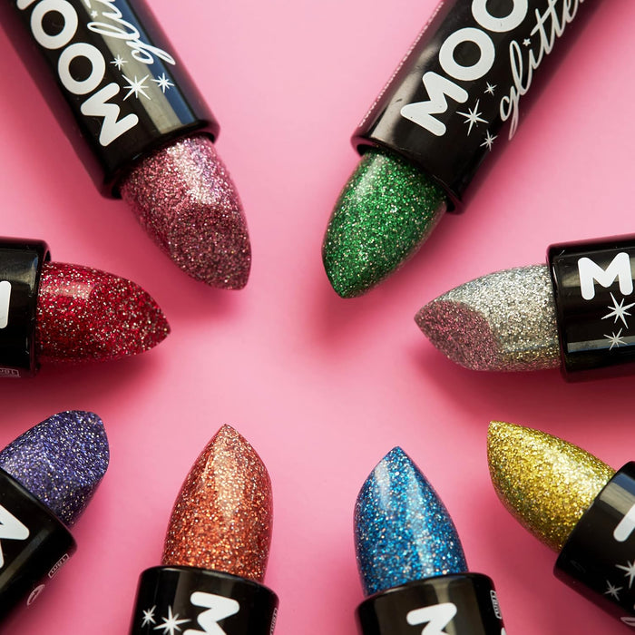 Smiffys Moon Glitter Holographic Glitter Lipstick, Silver