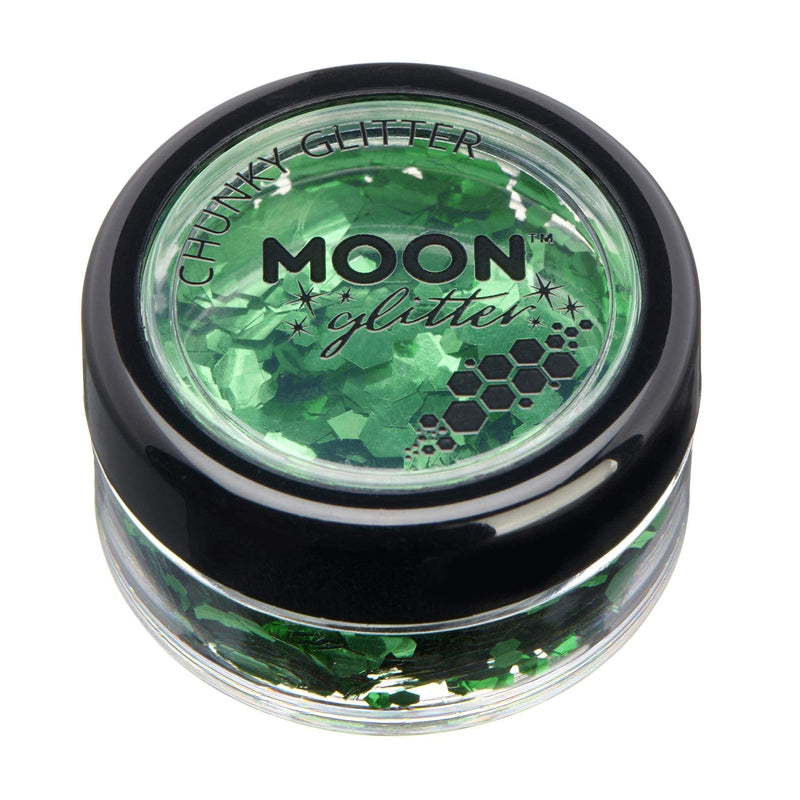 Smiffys Moon Glitter Classic Chunky Glitter, Green